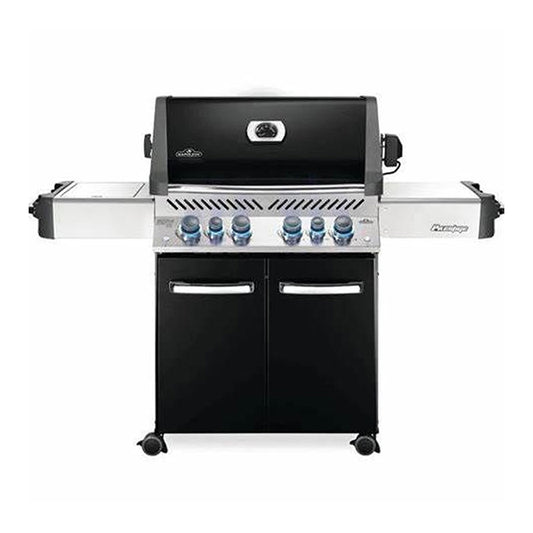 Propane Gas Grill with Infrared Rear and Side Burners, Black