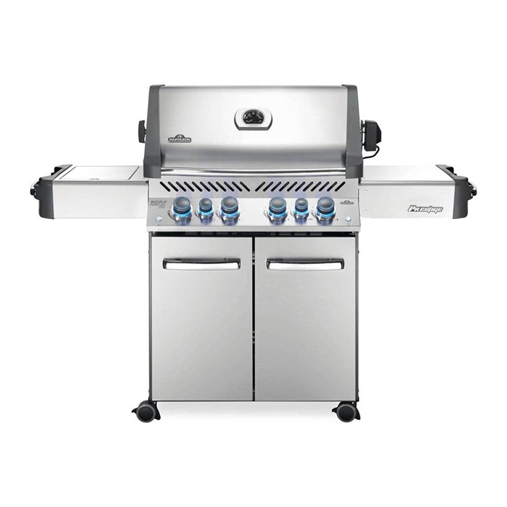 Natural Gas Grill with Infrared Side and Rear Burners, Stainless Steel