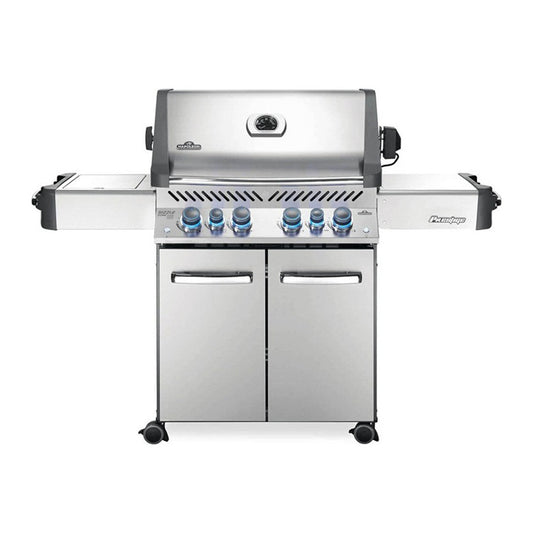 Natural Gas Grill with Infrared Side and Rear Burners, Stainless Steel