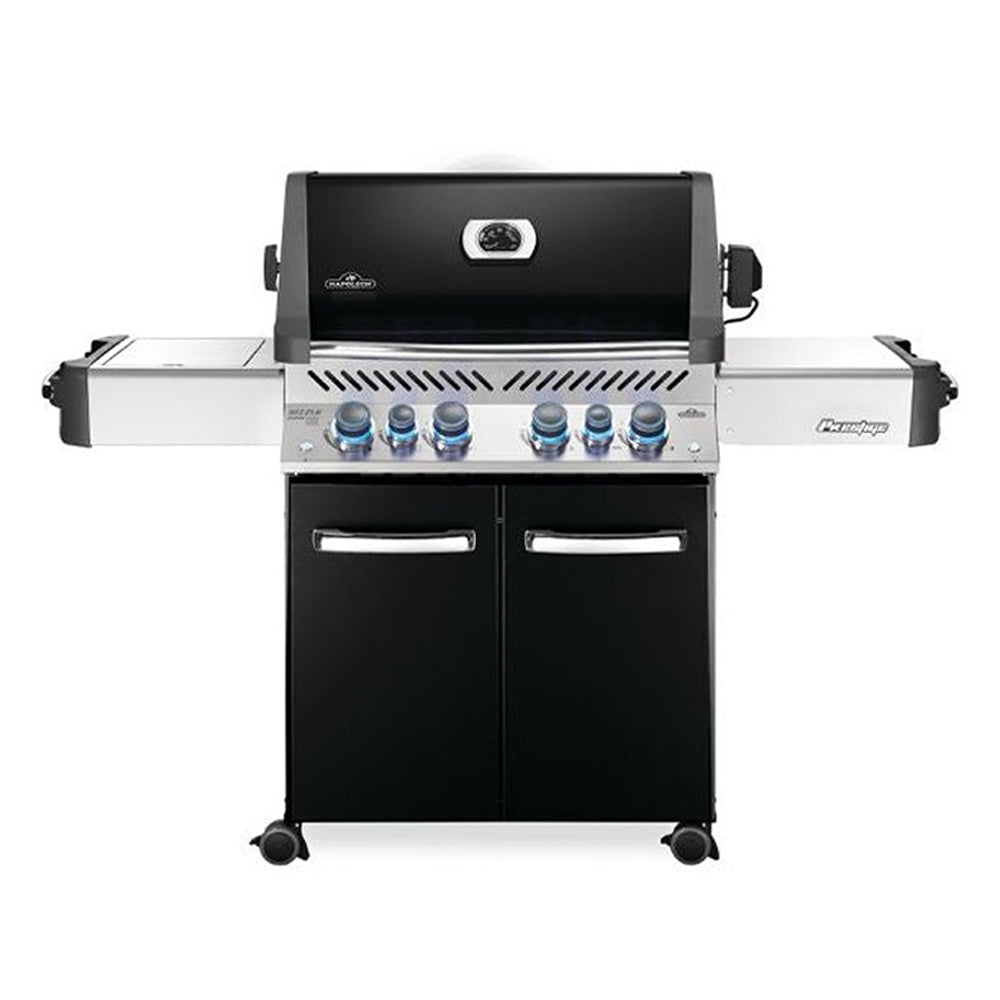 Propane Gas Grill with Infrared Side and Rear Burners, Black