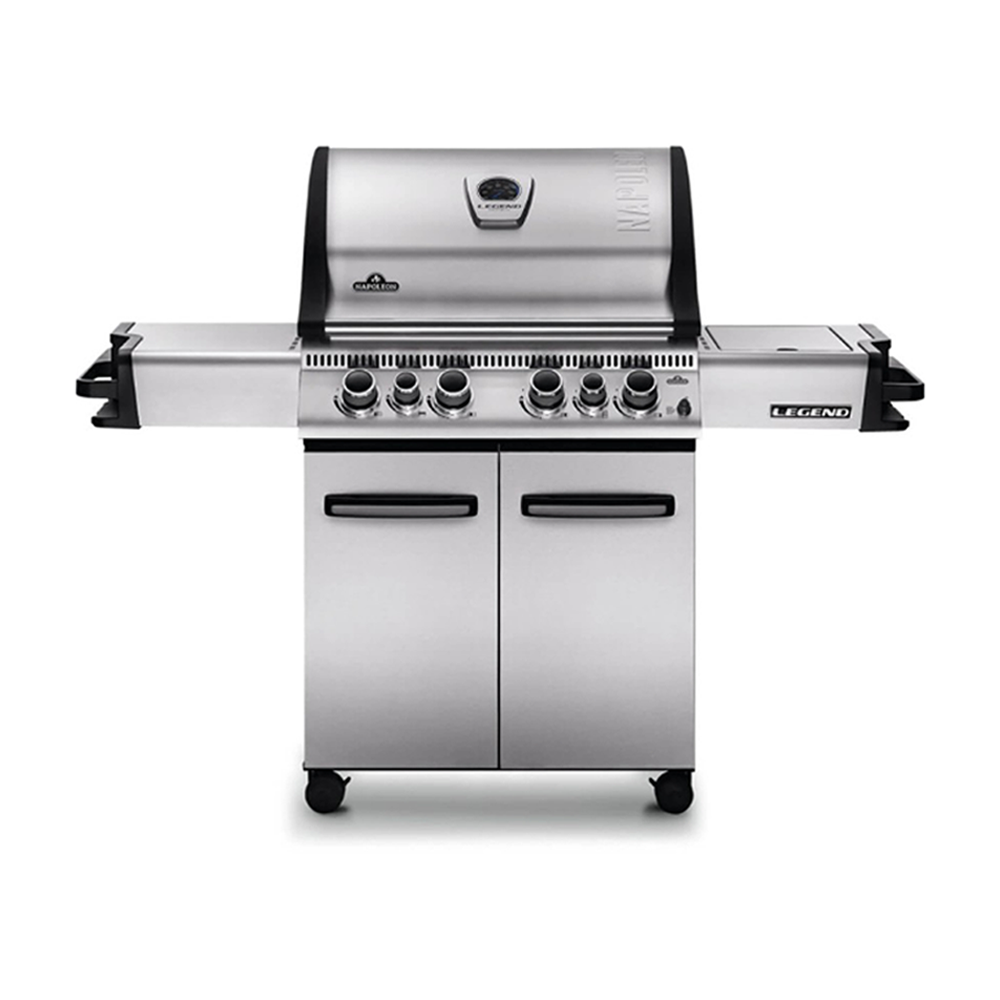 Propane Gas Grill with Infrared Side and Rear Burners, Stainless Steel