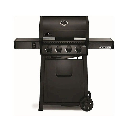 Propane Gas Grill with Range Side Burner, Black