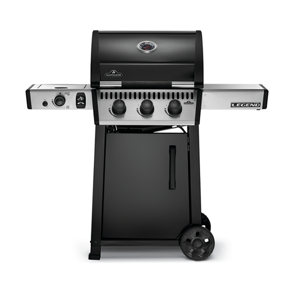 Gas Grill with Infrared Side Burner & Front Door, Stainless Steel