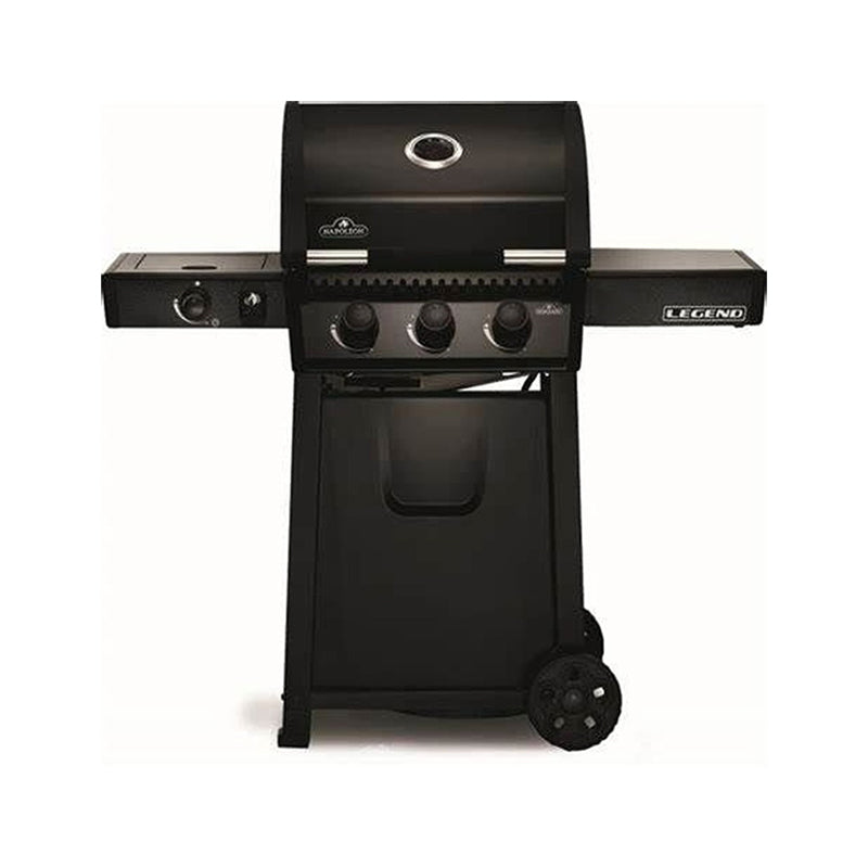 Propane Gas Grill with Range Side Burner, Black