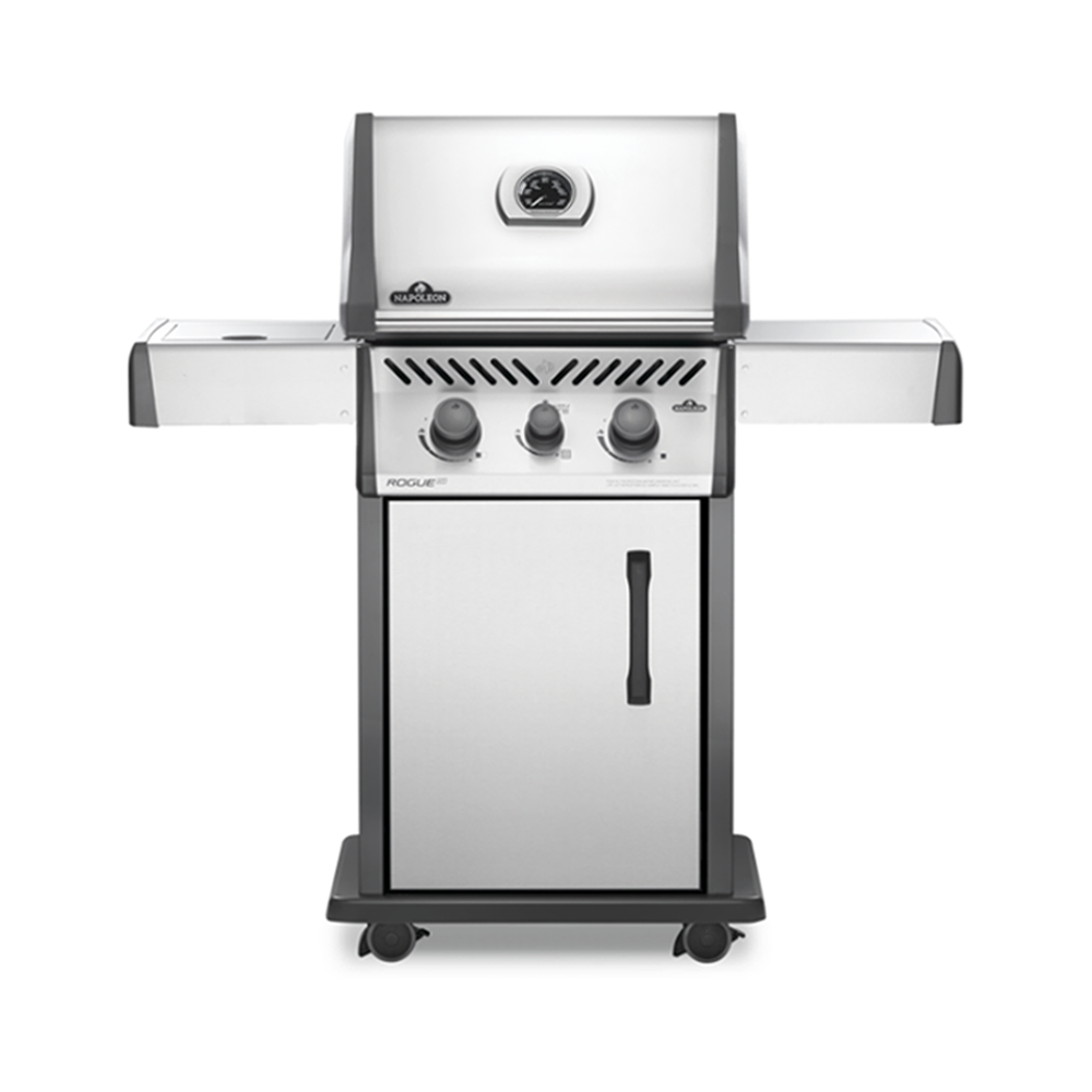 Propane Gas Grill with Infrared Side Burner, Stainless Steel