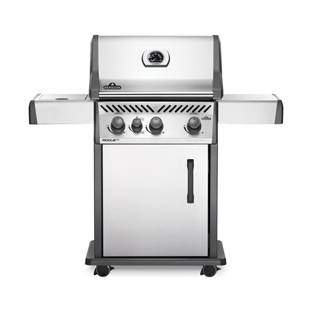 Propane Gas Grill with Infrared Side Burner, Stainless Steel