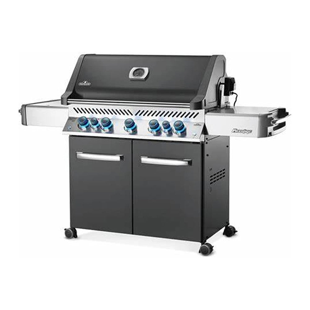 Propane Gas Grill with Infrared Side and Rear Burners, Grey